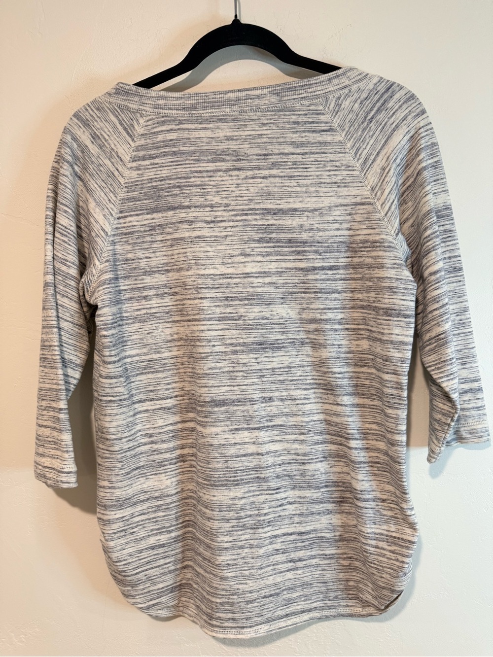 White Stag Gray Space Dye Knit Sweatshirt Womens Small 3/4 Sleeve Top - Picture 3 of 6